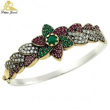 Gümüş Otantik Taşlı Biezik /Bileklik